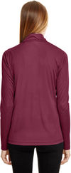 Am image of a Custom Team 365 Ladies' Zone Performance Quarter Zip in Sport Maroon!