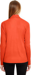 Am image of a Custom Team 365 Ladies' Zone Performance Quarter Zip in Sport Orange!