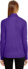 Am image of a Custom Team 365 Ladies' Zone Performance Quarter Zip in Sport Purple!