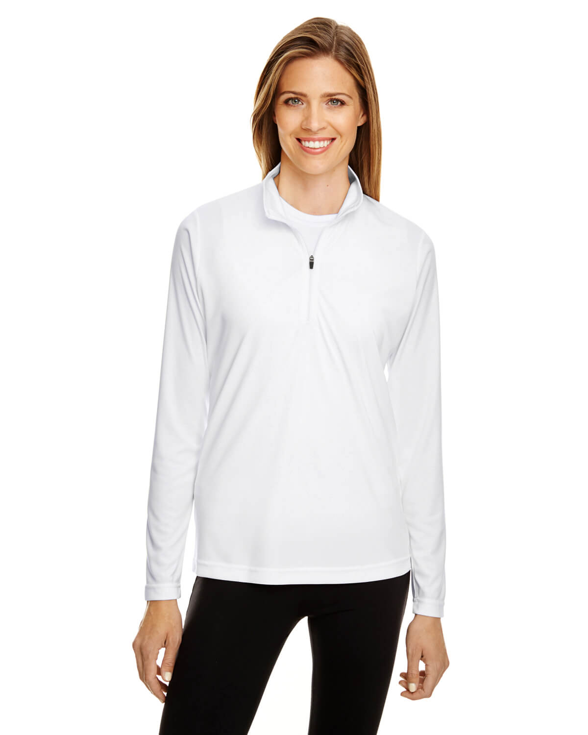 Team 365 Ladies' Zone Performance Quarter Zip in White