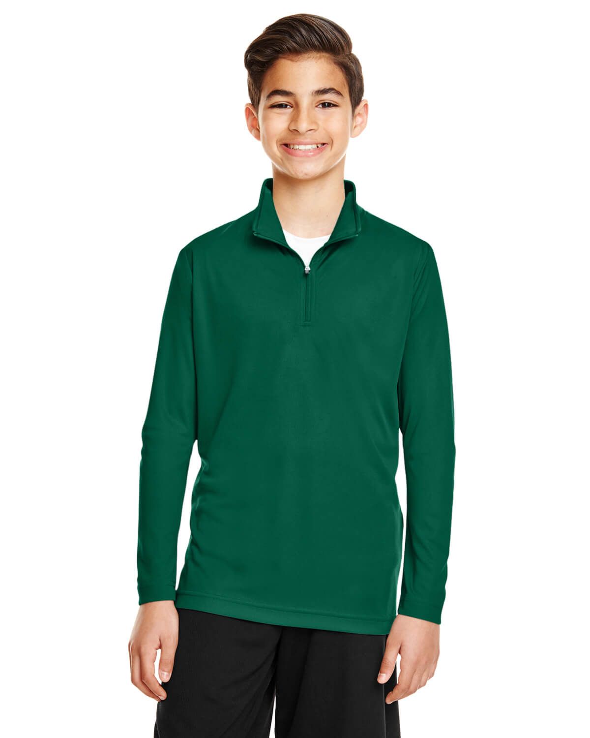 Team 365 Youth Zone Performance Quarter Zip in Sport Forest