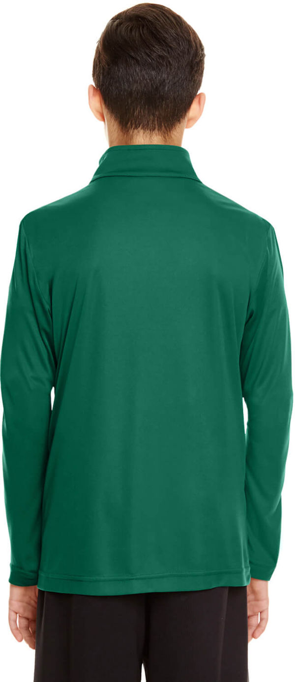 Am image of a Custom Team 365 Youth Zone Performance Quarter Zip in Sport Forest!