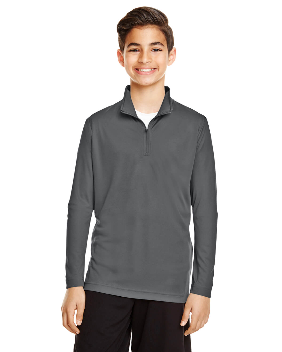 Team 365 Youth Zone Performance Quarter Zip in Sport Graphite