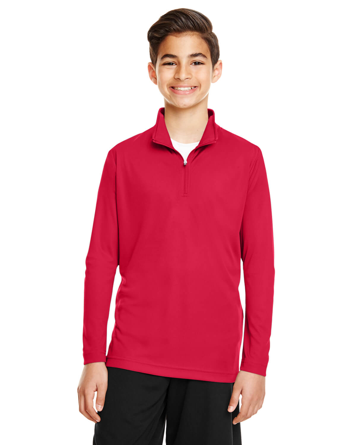 Team 365 Youth Zone Performance Quarter Zip in Sport Red