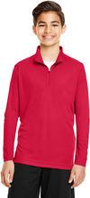 Am image of a Custom Team 365 Youth Zone Performance Quarter Zip in Sport Red!