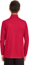 Am image of a Custom Team 365 Youth Zone Performance Quarter Zip in Sport Red!