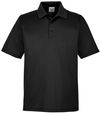 Am image of a Custom Team 365 Men's Zone Performance Polo in Black!