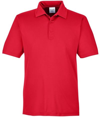 Am image of a Custom Team 365 Men's Zone Performance Polo in Sport Red!