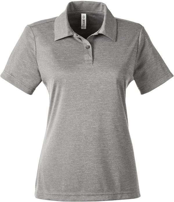 Am image of a Custom Team 365 Ladies' Zone Sonic Heather Performance Polo in Athletic Heather!
