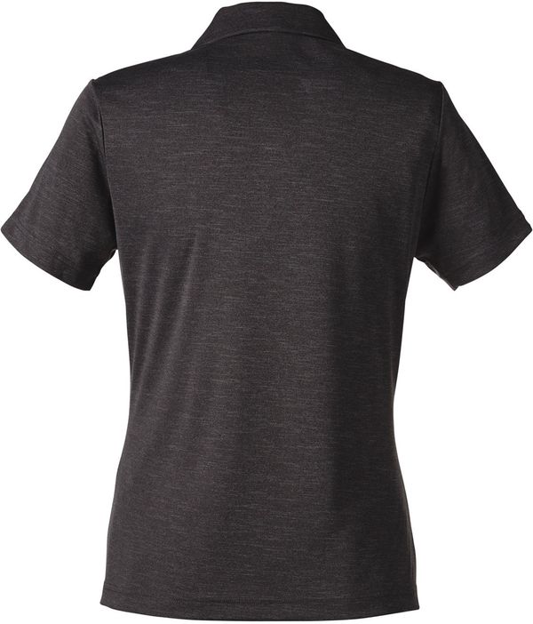 Am image of a Custom Team 365 Ladies' Zone Sonic Heather Performance Polo in Black Heather!