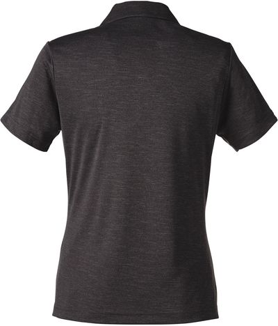 Am image of a Custom Team 365 Ladies' Zone Sonic Heather Performance Polo in Black Heather!