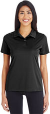 Am image of a Custom Team 365 Ladies' Zone Performance Polo in Black!