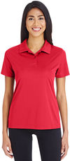 Am image of a Custom Team 365 Ladies' Zone Performance Polo in Sport Red!