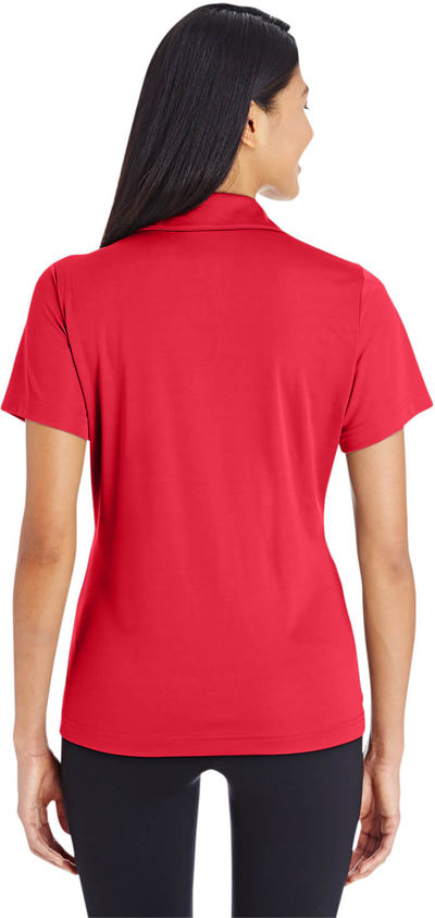 Am image of a Custom Team 365 Ladies' Zone Performance Polo in Sport Red!