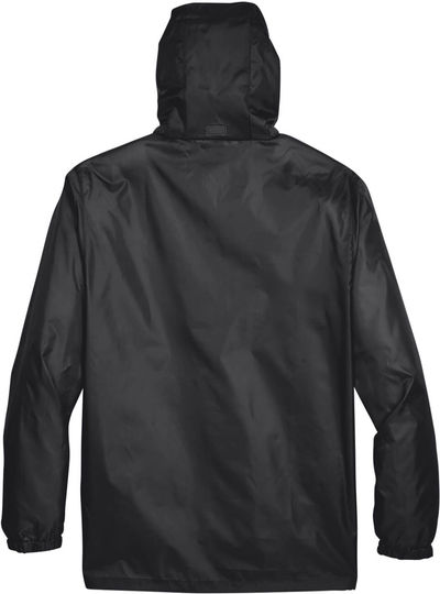 Am image of a Custom Team 365 Adult Zone Protect Lightweight Jacket in Black!