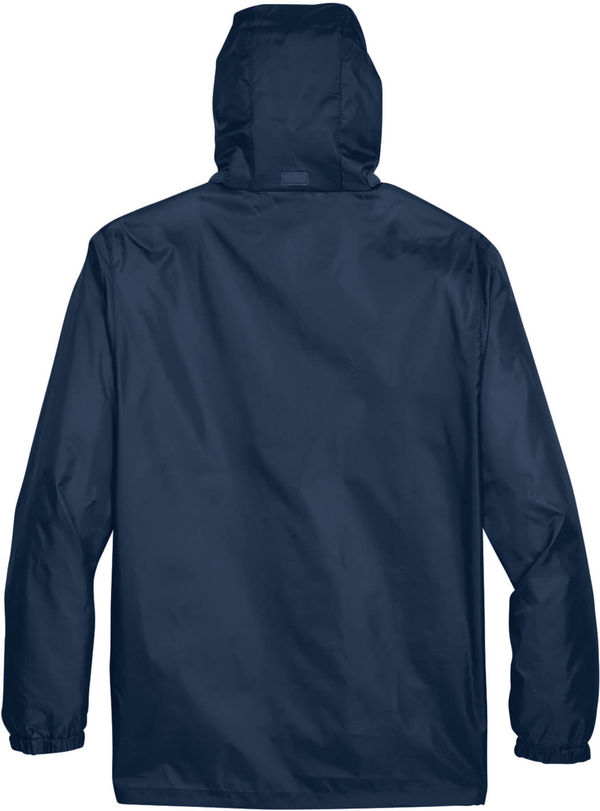 Am image of a Custom Team 365 Adult Zone Protect Lightweight Jacket in Sport Dark Navy!