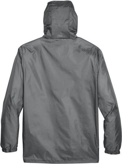 Am image of a Custom Team 365 Adult Zone Protect Lightweight Jacket in Sport Graphite!