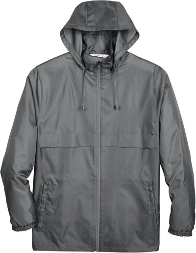 Am image of a Custom Team 365 Adult Zone Protect Lightweight Jacket in Sport Graphite!