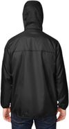 Am image of a Custom Team 365 Adult Zone Protect Packable Anorak Jacket in BLACK!