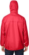 Am image of a Custom Team 365 Adult Zone Protect Packable Anorak Jacket in SPORT RED!