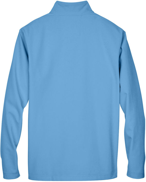 Am image of a Custom Team 365 Leader Soft Shell Jacket in Sport Light Blue!