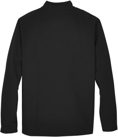 Am image of a Custom Team 365 Leader Soft Shell Jacket in Black!