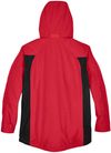 Am image of a Custom Team 365 Men's Dominator Waterproof Jacket in Sport Red!