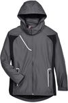 Am image of a Custom Team 365 Ladies' Dominator Waterproof Jacket in Sport Graphite!