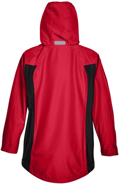 Am image of a Custom Team 365 Ladies' Dominator Waterproof Jacket in Sport Red!