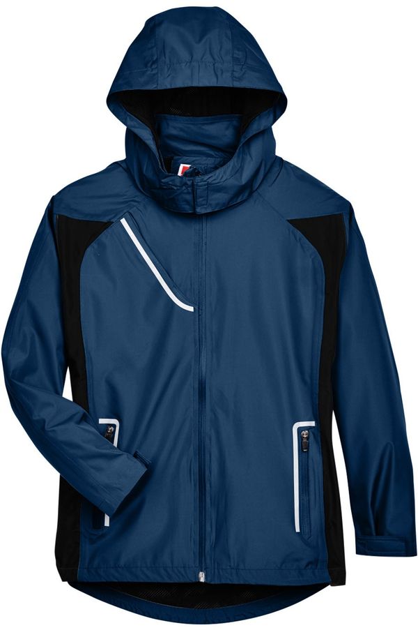 An image of a Custom Team 365 Ladies' Dominator Waterproof Jacket in Sport Dark Navy!