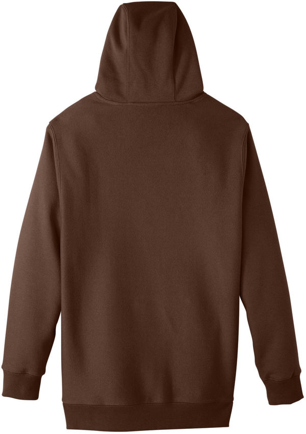 Am image of a Custom Team 365 Adult Zone HydroSport™ Heavyweight Pullover Hooded Sweatshirt in Sport Dark Brown!