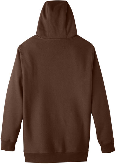 Am image of a Custom Team 365 Adult Zone HydroSport™ Heavyweight Pullover Hooded Sweatshirt in Sport Dark Brown!