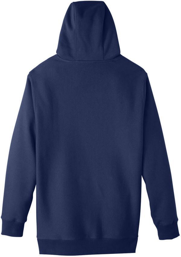 Am image of a Custom Team 365 Adult Zone HydroSport™ Heavyweight Pullover Hooded Sweatshirt in Sport Dark Navy!