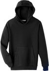 Am image of a Custom Team 365 Youth Zone HydroSport Heavyweight Pullover Hooded Sweatshirt in Black!