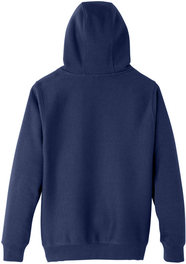 Am image of a Custom Team 365 Youth Zone HydroSport Heavyweight Pullover Hooded Sweatshirt in Sport Dark Navy!