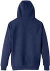 Am image of a Custom Team 365 Youth Zone HydroSport Heavyweight Pullover Hooded Sweatshirt in Sport Dark Navy!