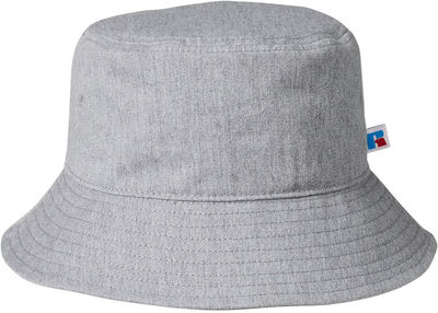 Am image of a Custom Russell Athletic Core Bucket Hat in Grey Heather!