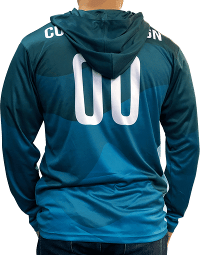 An image of a Custom Sublimated Sun Hoodie!