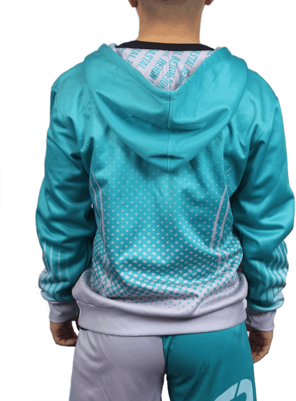 An image of a Custom Sublimated Zip Hoodie!