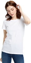 Am image of a Custom US Blanks Ladies Made in USA Short Sleeve Crew TShirt in White!
