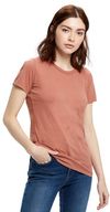 Am image of a Custom US Blanks Ladies Made in USA Short Sleeve Crew TShirt in Cinnamon!
