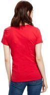 Am image of a Custom US Blanks Ladies Made in USA Short Sleeve Crew TShirt in Red!
