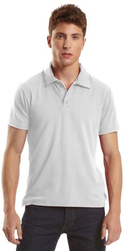 Am image of a Custom Jerico Bamboo Stretch Polo in White!