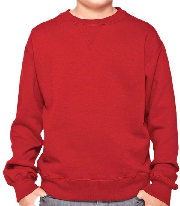 Am image of a Custom Redwood Classics Finnegan Crewneck in Harvest Red!