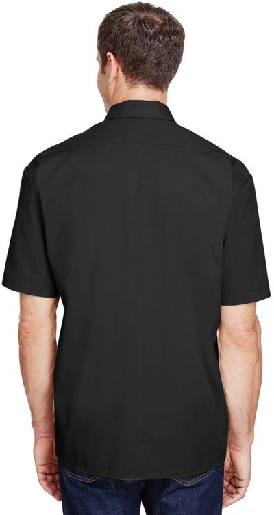 Am image of a Custom Dickies Mens FLEX Short Sleeve Twill Work Shirt in Black!