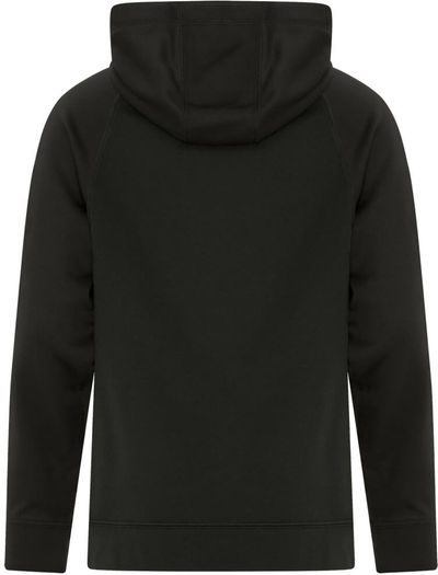 Am image of a Custom ATC Game Day Fleece Two Tone Hooded Youth Sweatshirt in Black/Black!
