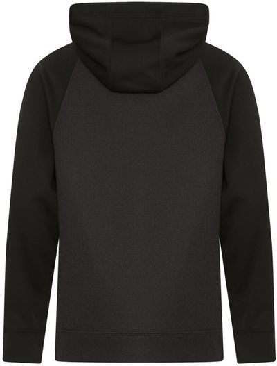 Am image of a Custom ATC Game Day Fleece Two Tone Hooded Youth Sweatshirt in Charcoal/Black!