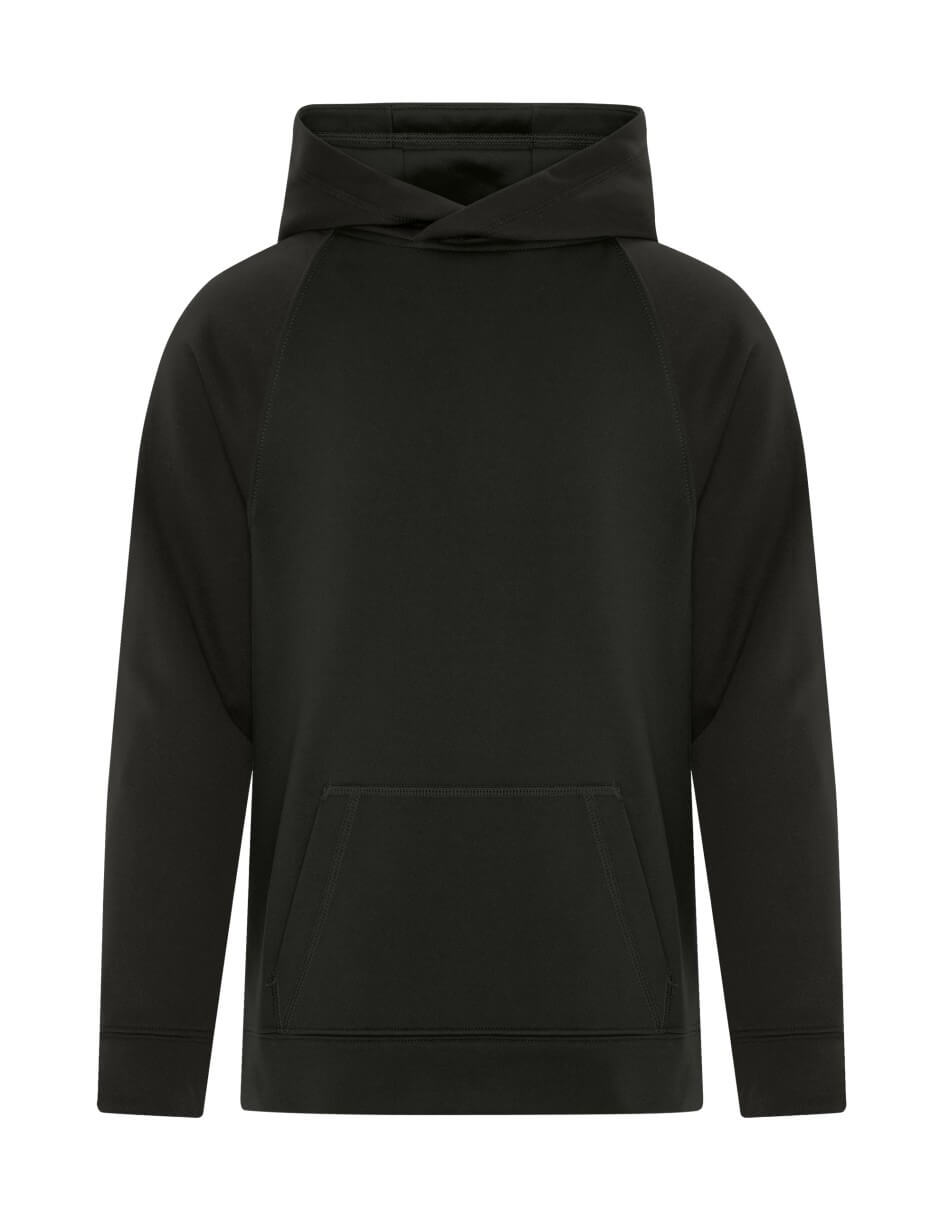 ATC Game Day Fleece Two Tone Hooded Youth Sweatshirt in Black/Black