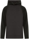 Am image of a Custom ATC Game Day Fleece Two Tone Hooded Youth Sweatshirt in Charcoal/Black!