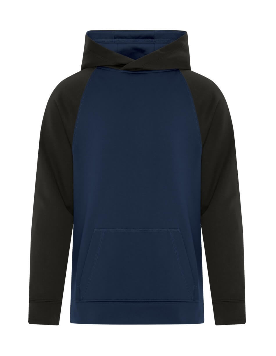 ATC Game Day Fleece Two Tone Hooded Youth Sweatshirt in True Navy/Black